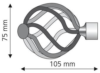 Liedeco Gardinenstangen-Endstück "Helena" für Gardinenstangen Ø 16 mm günstig online kaufen
