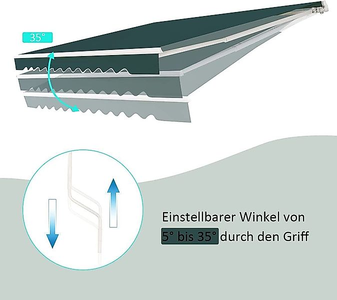 KOMFOTTEU Markise Gelenkarmmarkise mit Handkurbel 5 günstig online kaufen