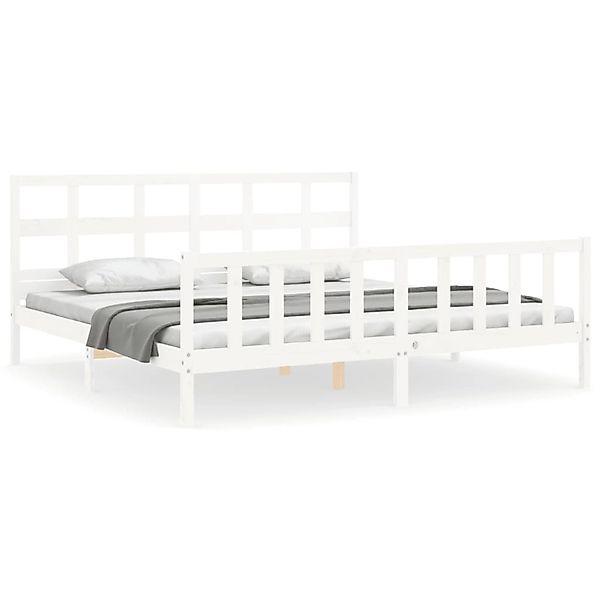 vidaXL Massivholzbett ohne Matratze Weiß 200x200 cm Kiefernholz 3193032 günstig online kaufen