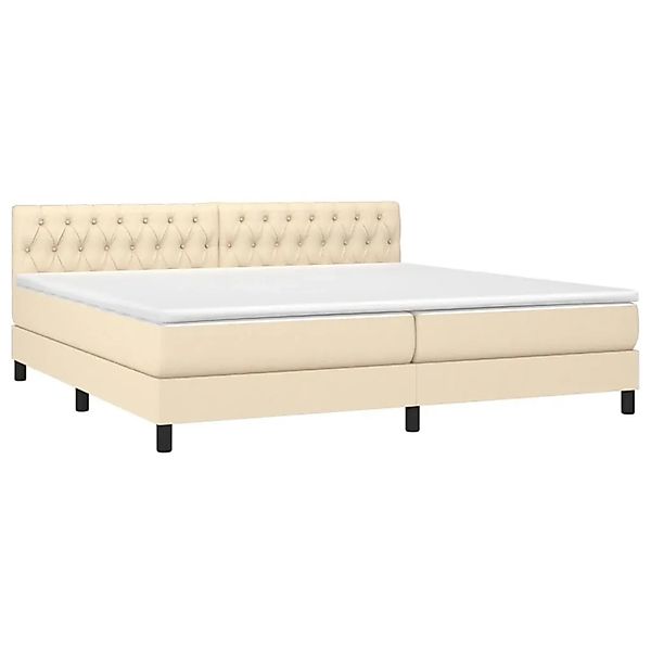 vidaXL Boxspringbett mit Matratze & LED Creme 200x200 cm Stoff 3133426 günstig online kaufen