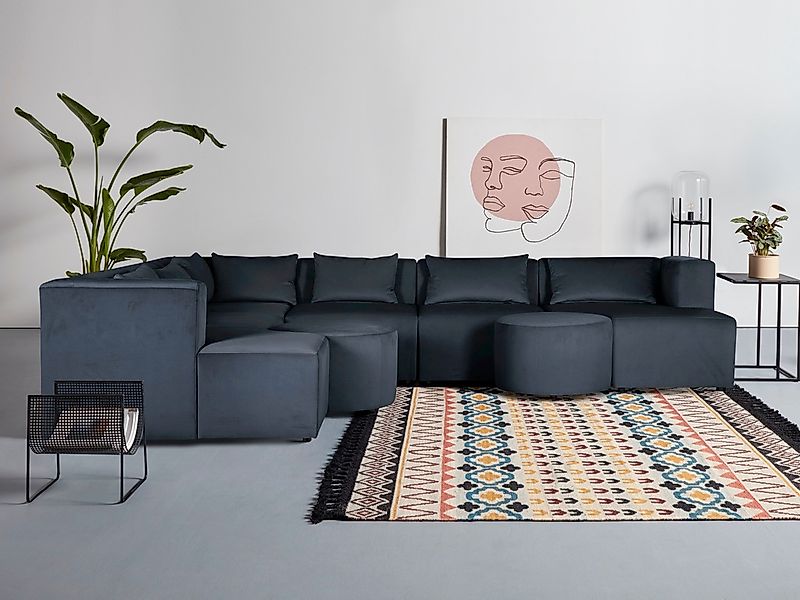 Leonique Ecksofa "Alexane L-Form", zusammengesetzt aus Modulen, in vielen B günstig online kaufen