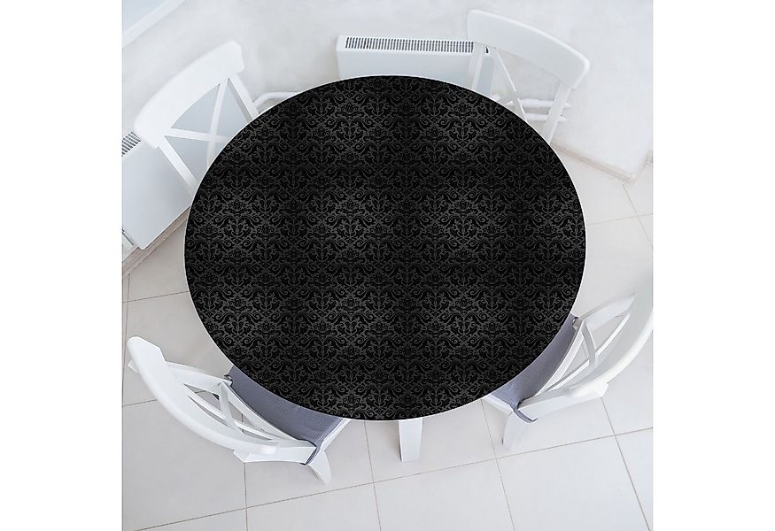 Abakuhaus Tischdecke Rundum-elastische Stofftischdecke, Dunkelgrau Schwarze günstig online kaufen