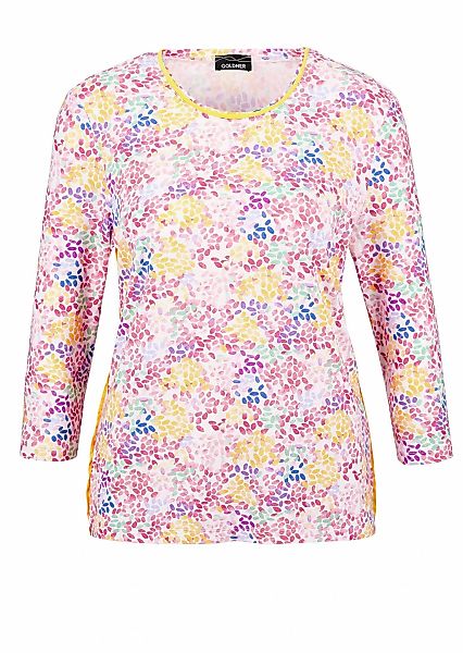 GOLDNER Print-Shirt "Kurzgröße Viskoseshirt im Alloverdruck, Rundhals" Pasp günstig online kaufen