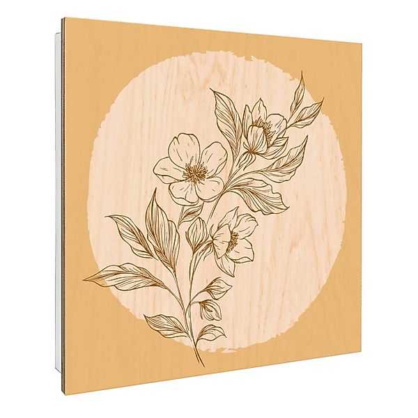 Banjado Schlüsselkasten mit Holzfront 30x30cm Weiß Scharnier Links 50 Haken günstig online kaufen