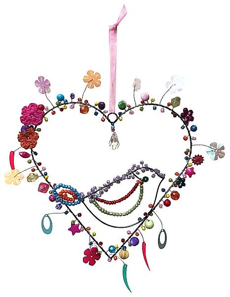 Just Be Hängedekoration Perlenherz mit Vogel günstig online kaufen