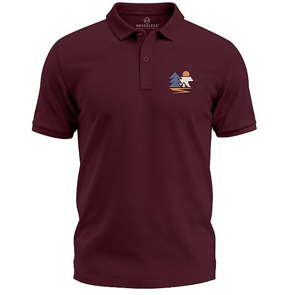 Neverless Poloshirt Poloshirt Herren mit Bär Naturmotiv-Kurzarm Polohemd au günstig online kaufen