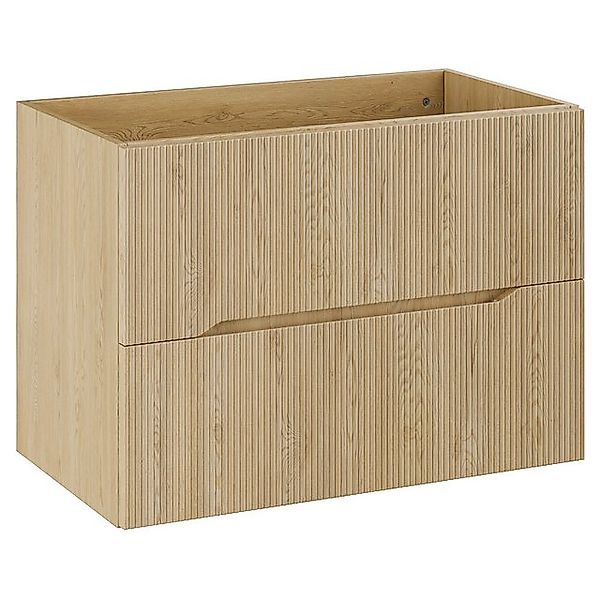 Lomadox Waschbeckenschrank NARPIO-56 80 cm breit, 2 Schubladen, Eiche mit g günstig online kaufen