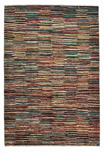 morgenland Wollteppich »Streifen Multicolore 181 x 124 cm«, rechteckig, Han günstig online kaufen