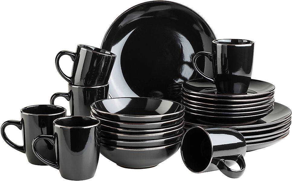 MÄSER Kombiservice »Geschirr-Set, Service Metallic Rim« messingfarben schim günstig online kaufen