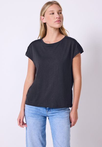 STREET ONE STUDIO T-Shirt aus elastischem Materialmix günstig online kaufen