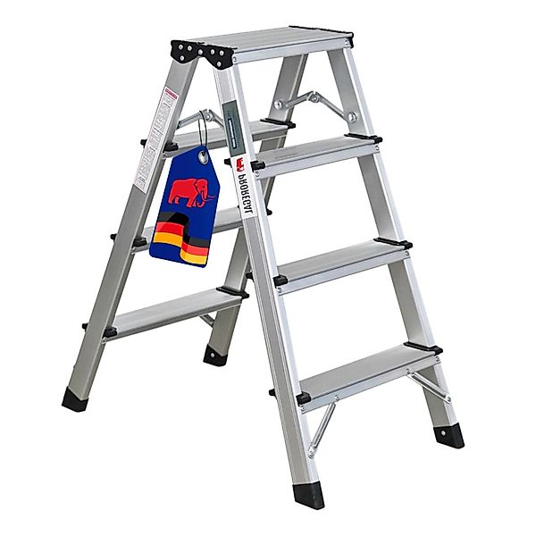 PROREGAL Stufenstehleiter Beidseitig Begehbar 2x4 Stufen HxBxT 78x35x69 cm günstig online kaufen