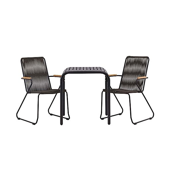 ebuy24 Borneo Gartenset Tisch 2 Stühle Schwarz günstig online kaufen