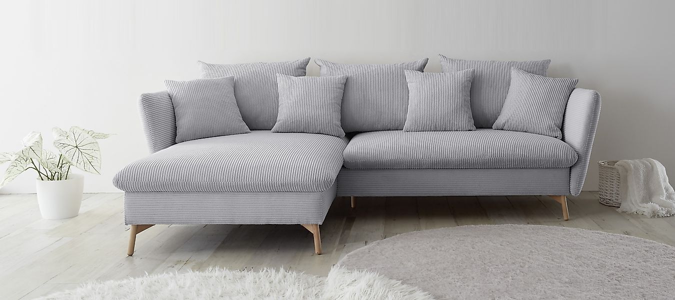 OTTO home Ecksofa »MERLE, 258 cm, L-Form, traumhafter Cord,« mit Bettfunkti günstig online kaufen