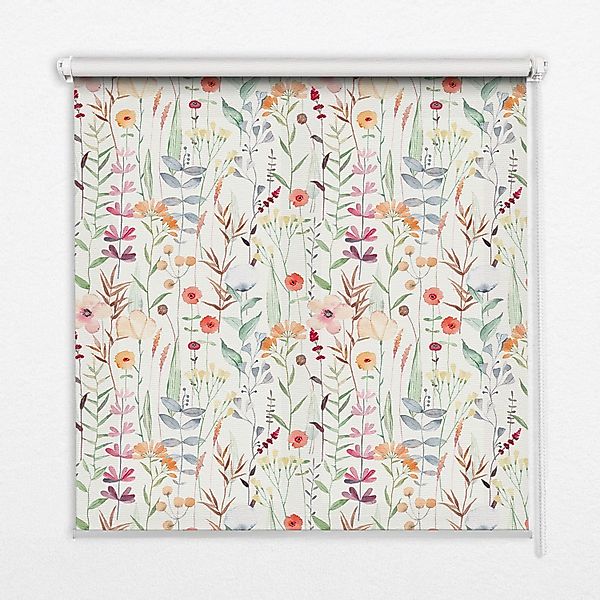 Rollo Lichtschutz Verdunklungsrollo Freihängend Bunte Blumen, günstig online kaufen