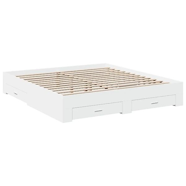 vidaXL Bettgestell mit Schubladen Weiß 180x200 cm Holzwerkstoff 3280363 günstig online kaufen