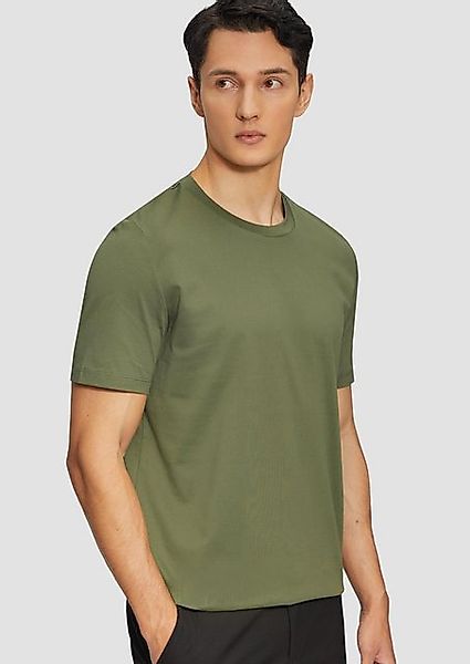 s.Oliver BLACK LABEL Kurzarmshirt T-Shirt mit Crew Neck aus mercerisiertem günstig online kaufen