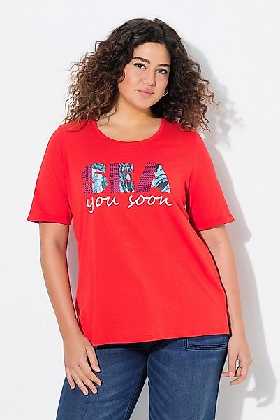 Ulla Popken T-Shirt T-Shirt Sea you soon Classic Rundhals Halbarm günstig online kaufen