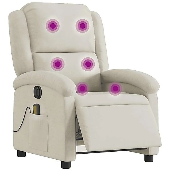 vidaXL Massagesessel Elektrisch Creme Samt 3204298 günstig online kaufen