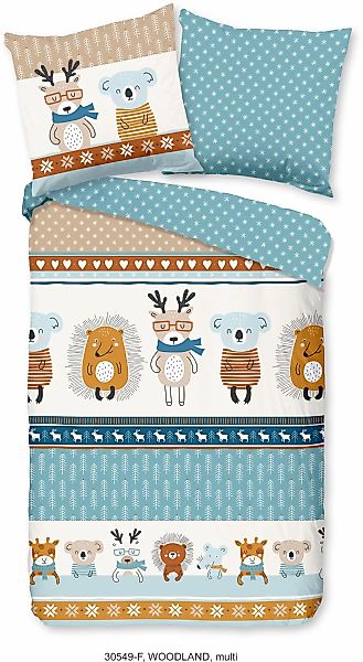 good morning Kinderbettwäsche "Woodland" 2 Stk. tlg. Biber, 135x200, Warm, günstig online kaufen