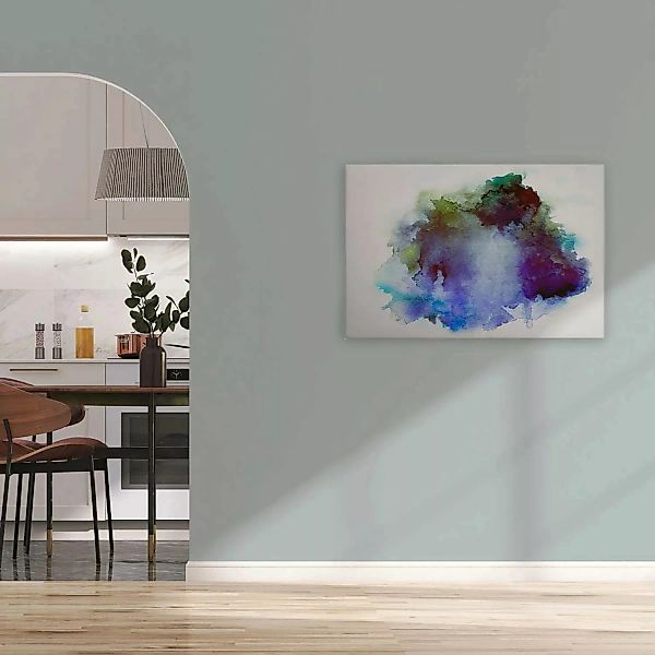 Bricoflor Wandbild Farbkleckse In Blau Grün Aquarell Leinwand In 120 X 80 C günstig online kaufen