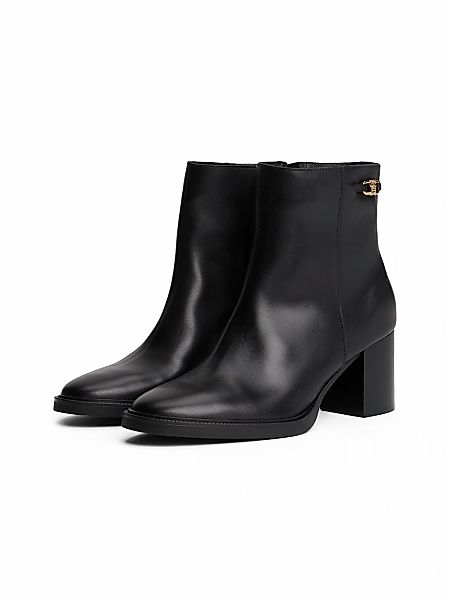 Tommy Hilfiger Stiefelette "STACKED HEEL LEATHER ANKLE BOOT", Blockabsatz, günstig online kaufen