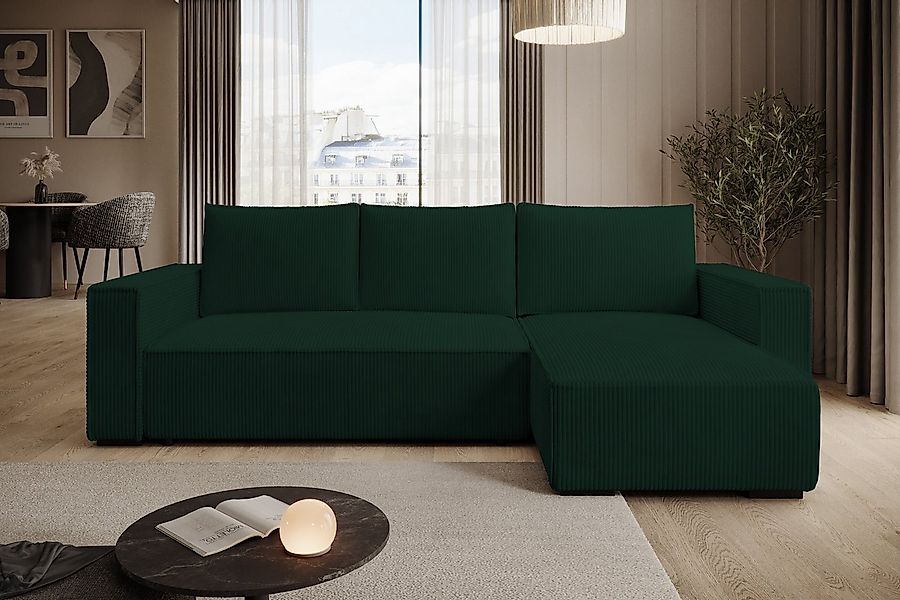 storez24 Ecksofa Letto, mit Bettkasten und Schlaffunktion, Cordstoff, L-For günstig online kaufen