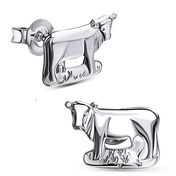 JEVELION Paar Ohrstecker Kuh 925 Silber günstig online kaufen