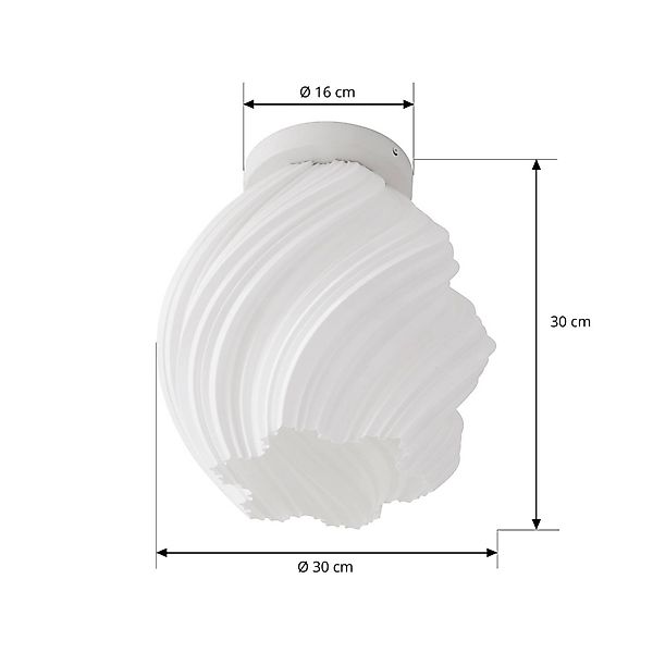 Lindby Deckenleuchte Nuvia, Höhe 32 cm, weiß, gedreht günstig online kaufen
