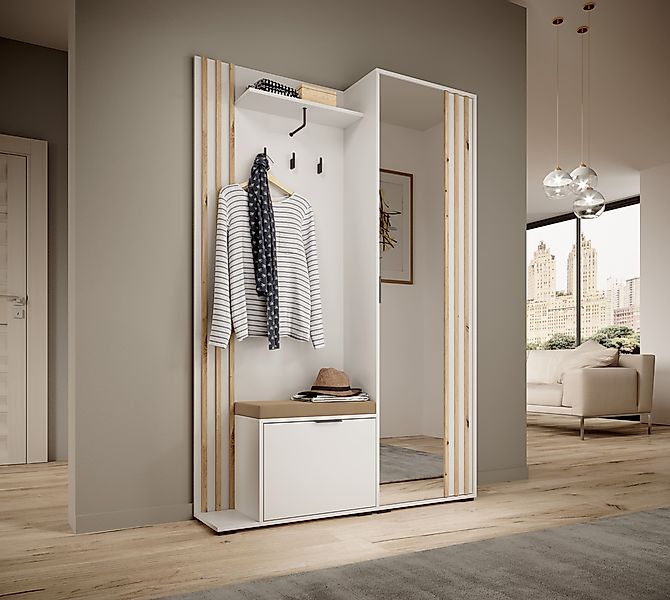 MOEBLO Kompaktgarderobe JOHN (Dielenschrank Wandschrank Regal günstig online kaufen