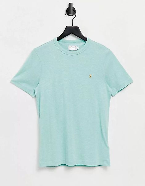 Farah – Danny – T-Shirt aus Bio-Baumwolle in Türkis-Blau günstig online kaufen