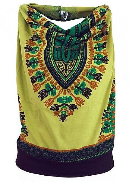 Guru-Shop T-Shirt Goa Top, Dashiki Psytrance Neckholder Top - lemon Hippie, günstig online kaufen