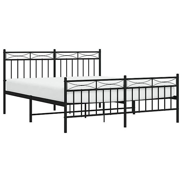 vidaXL Bett Metallbett ohne Matratze mit Fußteil Schwarz 160x200 cm günstig online kaufen