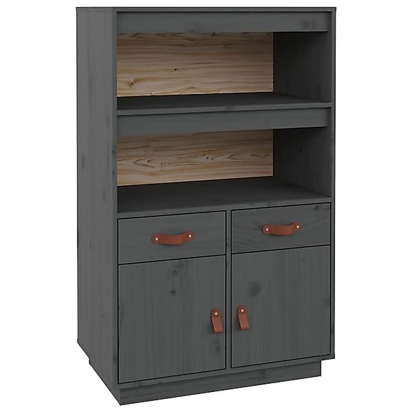 vidaXL Highboard Grau 67x40x108,5 cm Massivholz Kiefer 820159 günstig online kaufen