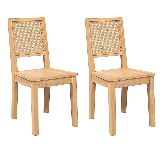 vidaXL Esszimmerstuhl Esszimmerstühle 2 Stk. Massivholz Gummibaum (1 St) günstig online kaufen