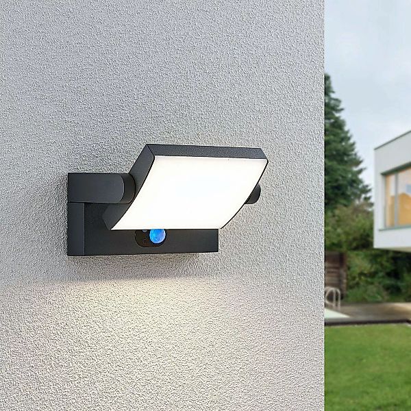 Lindby LED-Solar-Außenwandlampe Sherin, anthrazit, Sensor günstig online kaufen