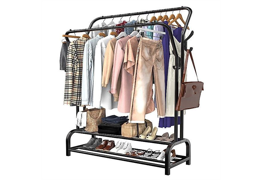 loefme Kleiderständer Kleiderständer Kleiderstange Doppelstab Garderobenstä günstig online kaufen