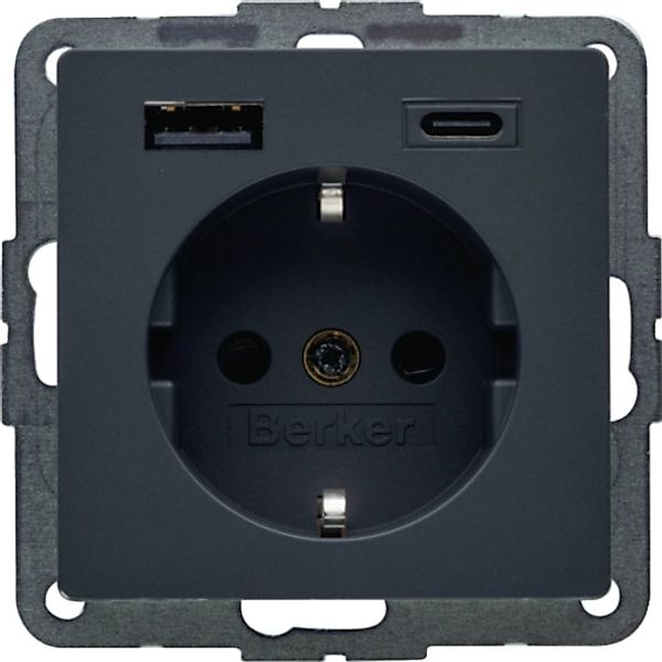 Berker Steckdose AC 20W PD Q.x anthrazit samt 48146086 günstig online kaufen