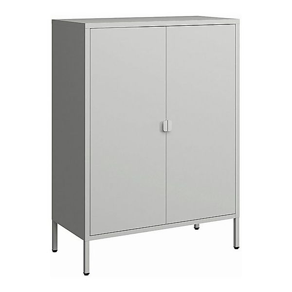 en.casa Aktenschrank »Hailuoto« Hellgrau 80x40x110cm günstig online kaufen
