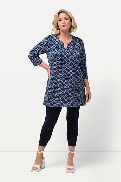 Ulla Popken Longshirt Longshirt Blüten Tunika-Ausschnitt günstig online kaufen