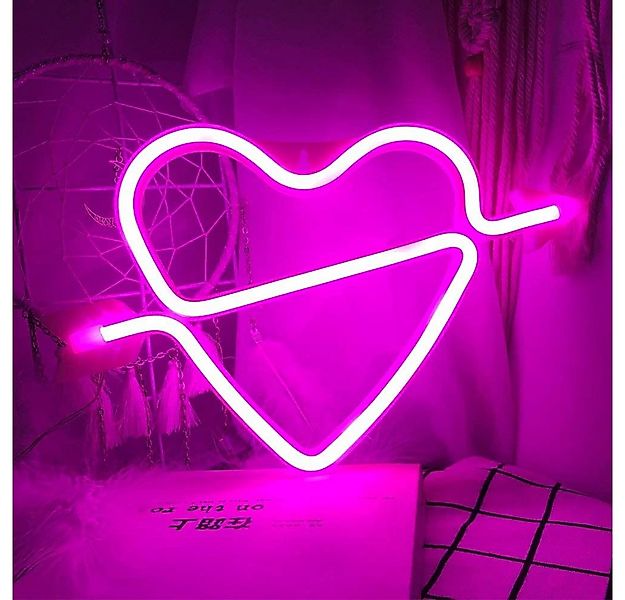 Rosnek LED Dekolicht Lippen Katzen Regenbogen Herz, für Wanddekoration Shop günstig online kaufen