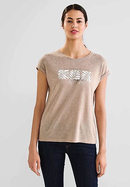 STREET ONE T-Shirt, in Leinen-Optik günstig online kaufen