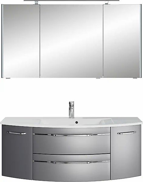 Saphir Badmöbel-Set »Serie 7045 2-teilig Mineralmarmor-Waschtisch mit LED-S günstig online kaufen