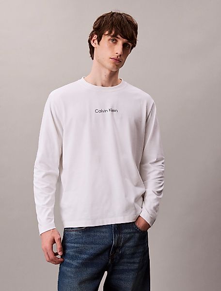 Calvin Klein Langarmshirt "LS RLXD STANDARD LOGO CREWNK TEE", Rundhalsaussc günstig online kaufen