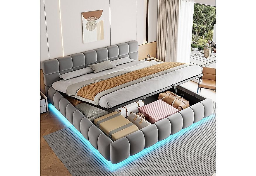 Flieks Polsterbett, Hydraulisches Doppelbett 180x200cm, geeignet für eingeb günstig online kaufen