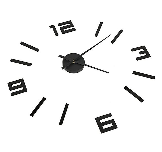 tinkaro Uhr XXL-BETSY Ethylen-Vinylacetat 3D-Wanduhr Schwarz günstig online kaufen