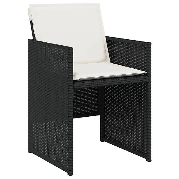 vidaXL Gartenstühle mit Kissen 4 Stk Schwarz Poly Rattan 4007435 günstig online kaufen