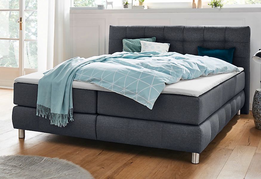 Home affaire Boxspringbett "Salo" incl. Topper, 6 Breiten, 2 Härtegrade, TF günstig online kaufen