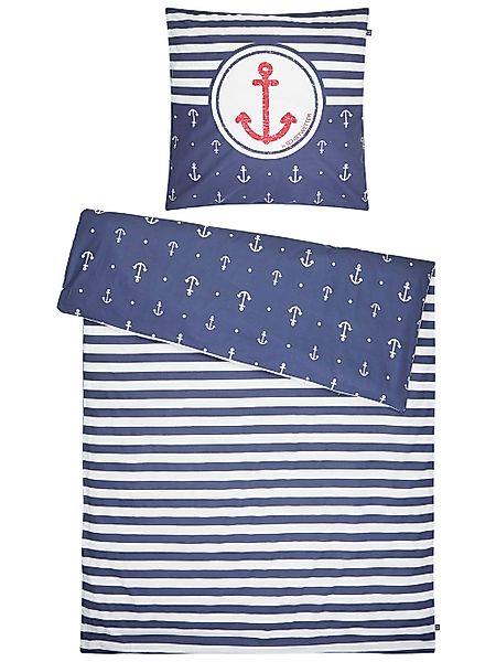 Schietwetter Bettwäsche Bettwäsche "Anker & Streifen" günstig online kaufen