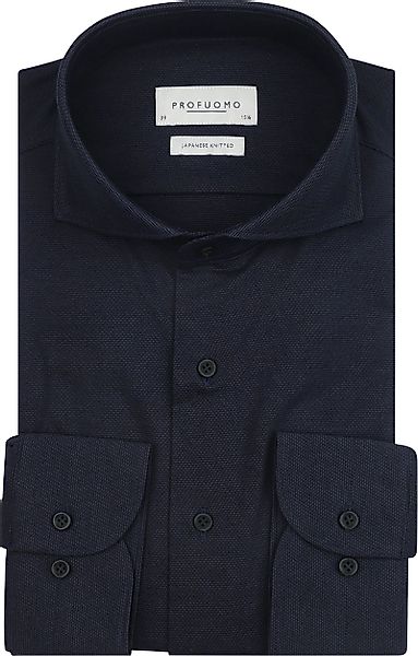 Profuomo Japanese Knitted Hemd Structure Navy - Größe 40 günstig online kaufen