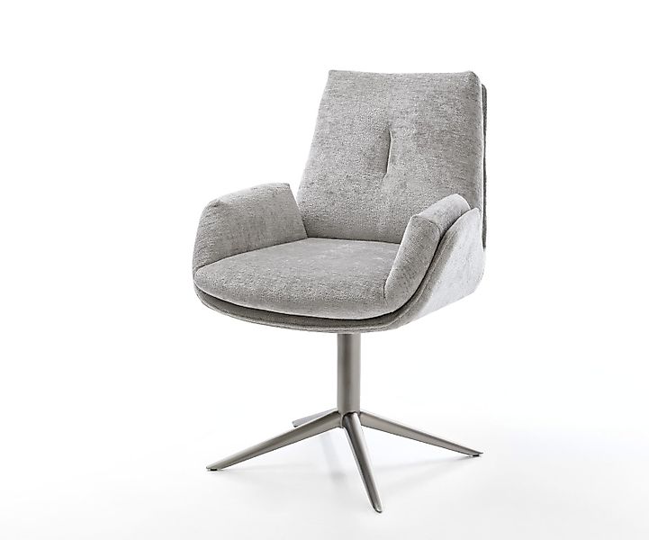 Drehstuhl Clea-Flex Chenille Silbergrau Fußkreuz Graphit 360° drehbar Wippf günstig online kaufen